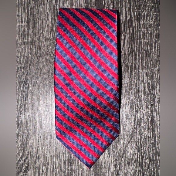 Nautica Other - Nautica Men's Red & Blue Stripped Classic Silk Tie